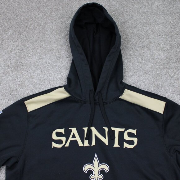 Nike New Orleans Saints Hoodie Men Medium Black Therma-Fit NFL Hooded Sweatshirt - Picture 5 of 14